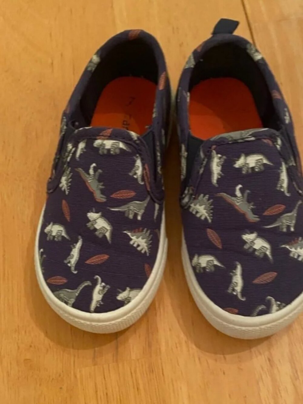 Carter's Navy Dinosaur Slip-On Sneakers